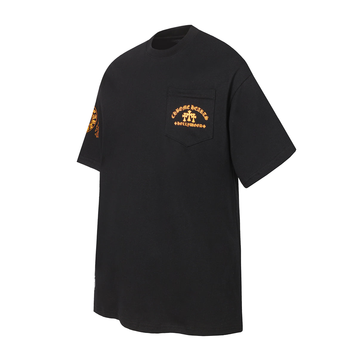 Chrome Hearts Orange Cemetery Cross Pocket Tee