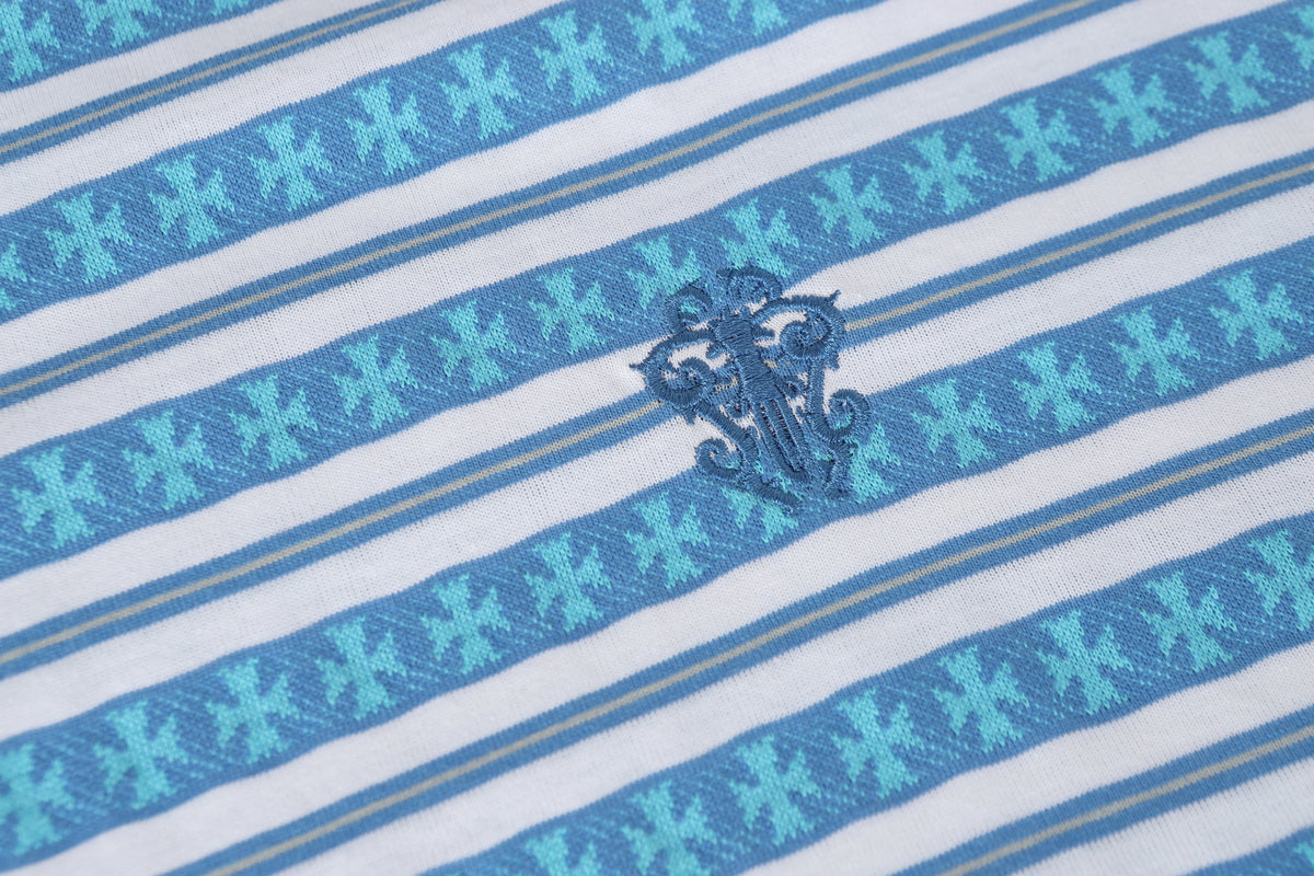 Chrome Hearts Blue Striped Cross Tee