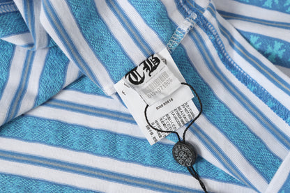 Chrome Hearts Blue Striped Cross Tee