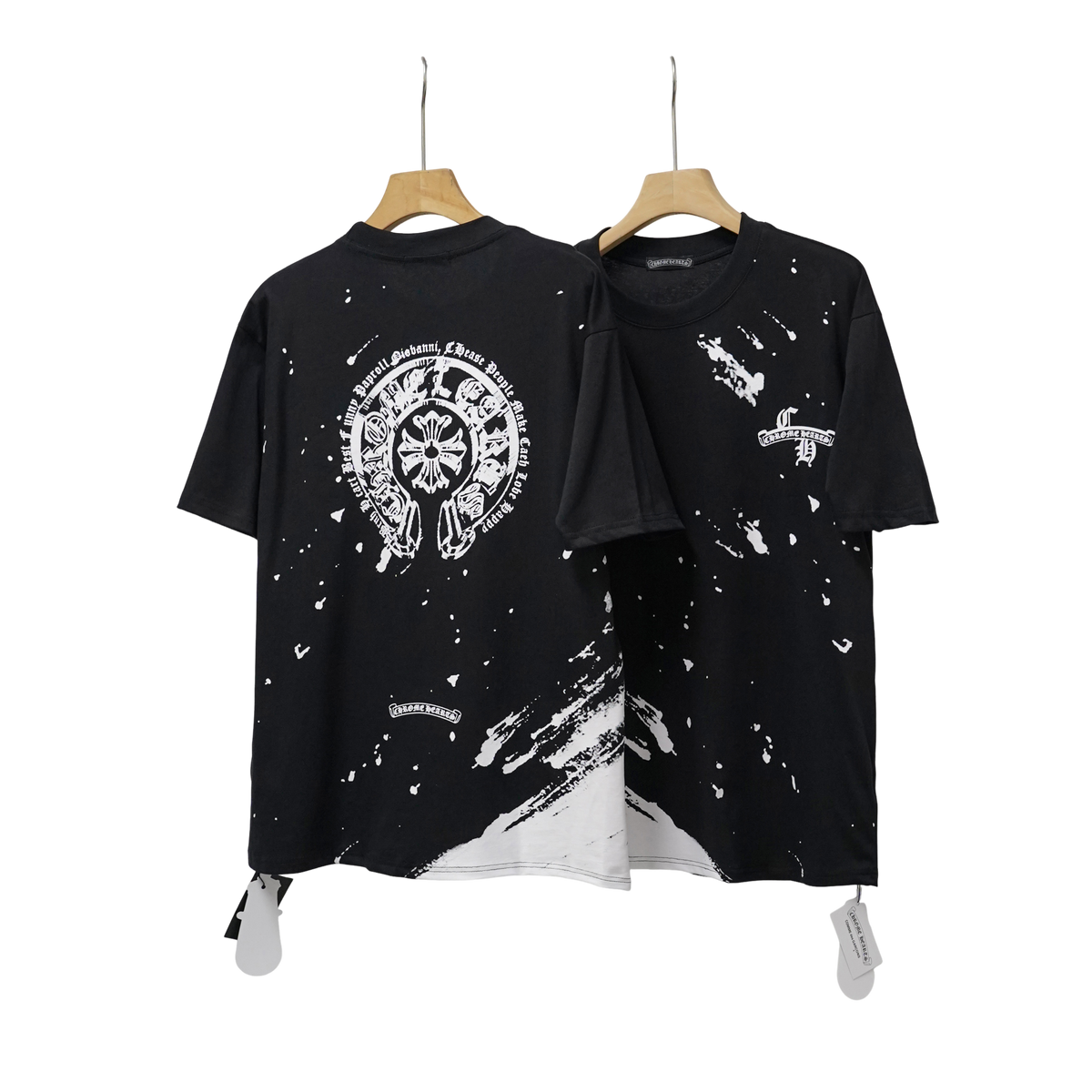Chrome Hearts Cemetery Cross Paint Splatter Tee