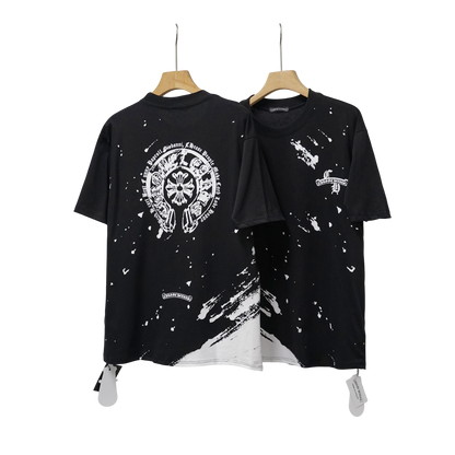 Chrome Hearts Cemetery Cross Paint Splatter Tee