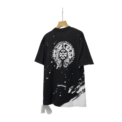 Chrome Hearts Cemetery Cross Paint Splatter Tee