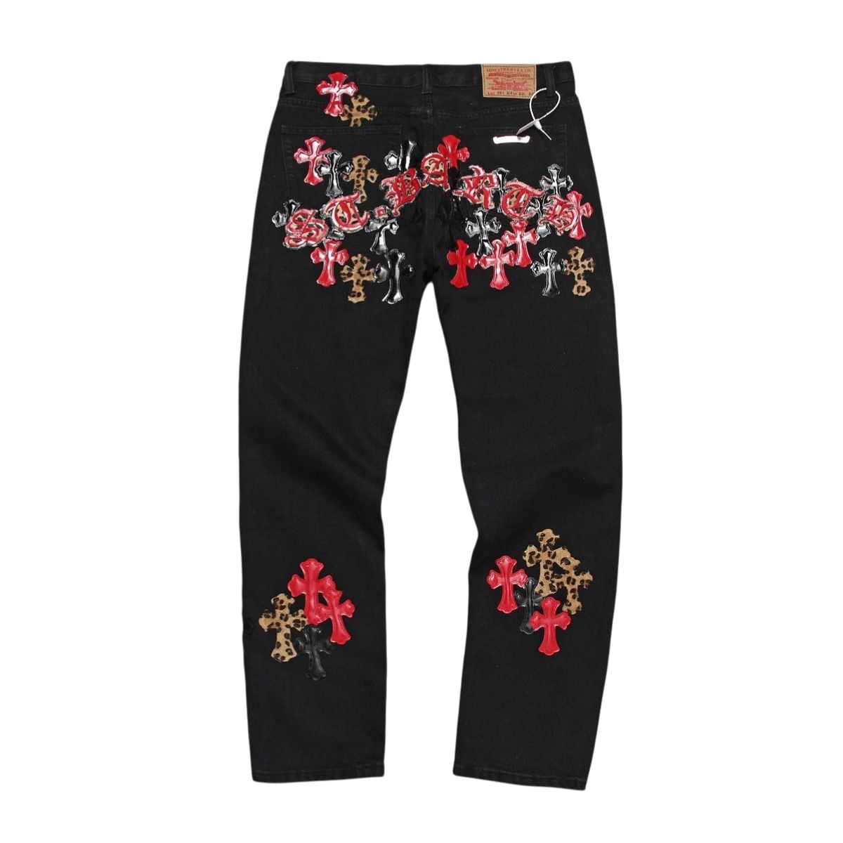 chrome hearts White Cross Patch Denim Shorts – Blue Wash
