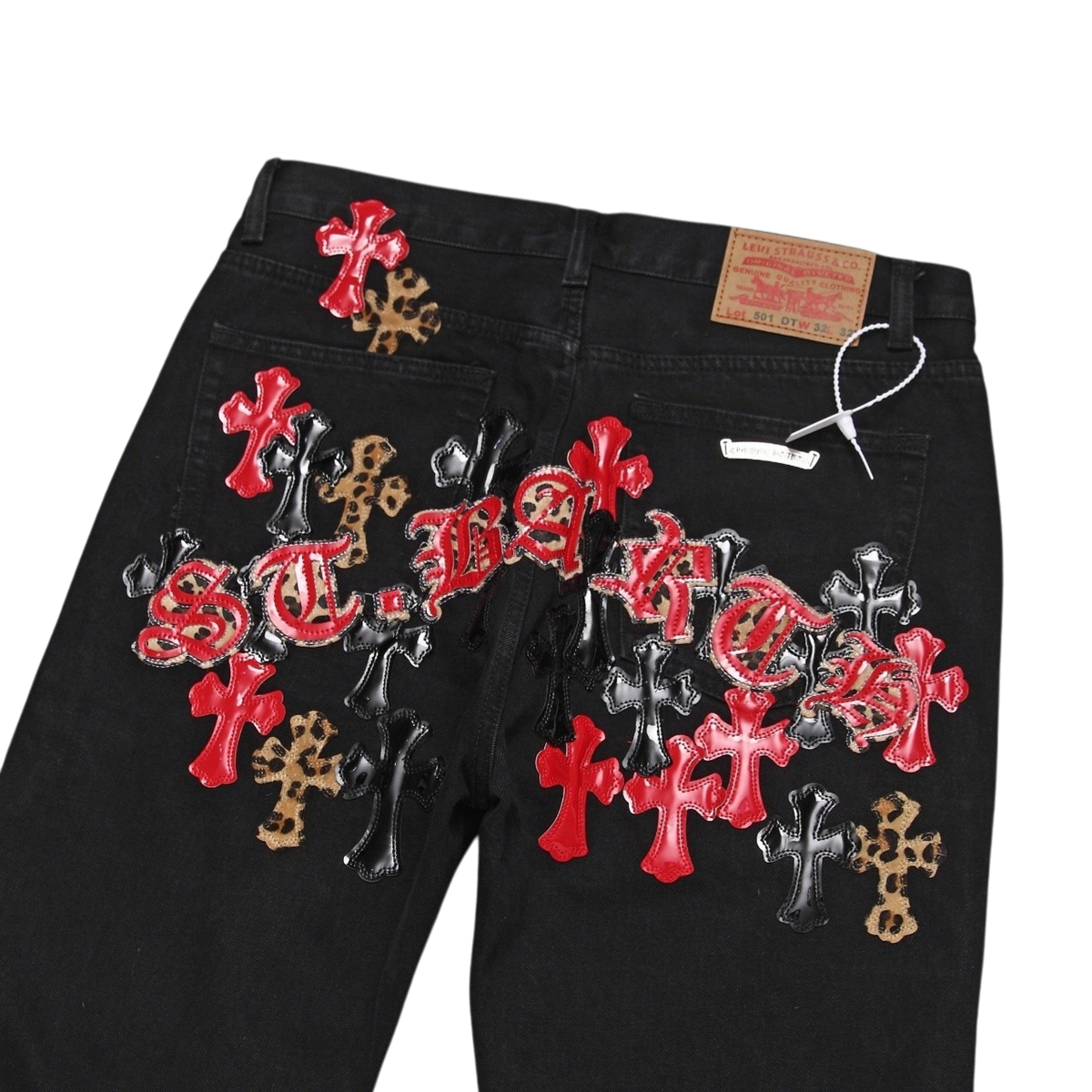 chrome hearts White Cross Patch Denim Shorts – Blue Wash